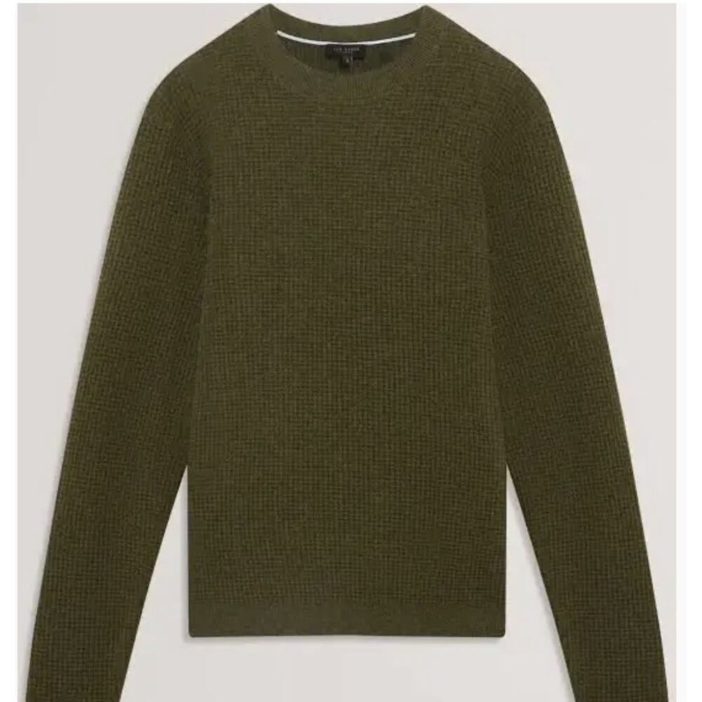 Ted Baker Mens Waffle Stitch Crew Neck Sweater Small